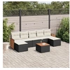 Image de Salon de jardin modulable resine tressee noir 8 pieces 62 x 55 x 69 cm 7 personnes