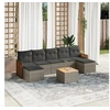 Image de Salon de jardin modulable gris 8 pieces resine tressee 62 x 55 x 69 cm 7 personnes