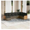 Image de Salon de jardin modulable - Lot de 8 pièces - Résine tressée gris - 8 personnes