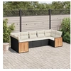 Image de Salon de Jardin avec Coussins 7 pcs, Canapés de Patio, Ensemble de Meubles, Mobilier de Terrasse Extérieur, Noir 3260348