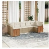 Image de Salon de Jardin avec Coussins 7 pcs, Canapés de Patio, Ensemble de Meubles, Mobilier de Terrasse Extérieur, Beige 3260350