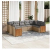 Image de Salon de Jardin avec Coussins 9 pcs, Canapés de Patio, Ensemble de Meubles, Mobilier de Terrasse Extérieur, Beige 3260358