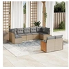 Image de Salon de Jardin avec Coussins 9 pcs, Canapés de Patio, Ensemble de Meubles, Mobilier de Terrasse Extérieur, Beige 3260372
