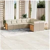 Image de Salon de jardin modulable beige 9 pieces resine tressee 62 x 62 x 69 cm 9 personnes