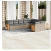 Image de Salon de Jardin avec Coussins 9 pcs, Canapés de Terrasse, Ensemble de Meubles de Patio, Mobilier d'Extérieur, Beige 3260386