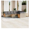 Image de Salon de jardin modulable resine tressee 3 pieces beige 62 x 62 x 69 cm 9 personnes