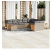 Image de Salon de Jardin avec Coussins 10 pcs, Canapés de Terrasse, Ensemble de Meubles de Patio, Mobilier d'Extérieur, Beige 3260400