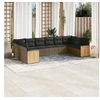 Image de Salon de jardin modulable 10 pieces gris 10 personnes 62 x 62 x 69 cm resine tressee