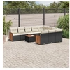 Image de Salon de Jardin avec Coussins 11 pcs, Canapés de Patio, Ensemble de Meubles, Mobilier de Terrasse Extérieur, Noir 3260425