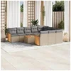 Image de Salon de jardin modulable - Pack de 11 pièces - Résine tressée beige 10 personnes Table fixe 62x62x69 cm