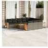 Image de Salon de Jardin avec Coussins 11 pcs, Canapés de Patio, Ensemble de Meubles, Mobilier de Terrasse Extérieur, Beige 3260582