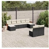 Image de Salon de jardin modulable resine tressee noir 9 pieces 62 x 55 x 69 cm 9 personnes