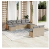 Image de Salon de Jardin avec Coussins 9 pcs, Canapés de Patio, Ensemble de Meubles, Mobilier de Terrasse Extérieur, Beige 3260456