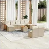 Image de Salon de jardin modulable 10 pieces 9 personnes rotin 62 x 55 x 69 cm beige