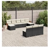 Image de Salon de jardin modulable resine tressee 10 pieces noir 62 x 55 x 69 cm 10 personnes