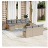 Image de Salon de Jardin avec Coussins 10 pcs, Canapés de Patio, Ensemble de Meubles, Mobilier de Terrasse Extérieur, Beige 3260470