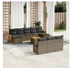 Image de Salon de Jardin avec Coussins 11 pcs, Canapés de Patio, Ensemble de Meubles, Mobilier de Terrasse Extérieur, Gris 3260478