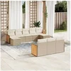 Image de Salon de jardin modulable rotin 10 pieces beige 62 x 55 x 69 cm