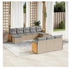 Image de Salon de Jardin avec Coussins 10 pcs, Canapés de Patio, Ensemble de Meubles, Mobilier de Terrasse Extérieur, Beige 3260498