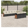 Image de Salon de Jardin avec Coussins 11 pcs, Canapés de Patio, Ensemble de Meubles, Mobilier de Terrasse Extérieur, Noir 3260509