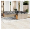 Image de Salon de Jardin avec Coussins 11 pcs, Canapés de Patio, Ensemble de Meubles, Mobilier de Terrasse Extérieur, Beige 3260512