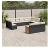 Image de Salon de Jardin avec Coussins 13 pcs, Canapés de Patio, Ensemble de Meubles, Mobilier de Terrasse Extérieur, Noir 3260537