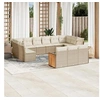 Image de Salon de Jardin avec Coussins 13 pcs, Canapés de Patio, Ensemble de Meubles, Mobilier de Terrasse Extérieur, Beige 3260539