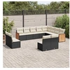 Image de Salon de Jardin avec Coussins 4 pcs, Canapés de Terrasse, Ensemble de Meubles de Patio, Mobilier d'Extérieur, Noir 3252404