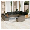 Image de Salon de Jardin avec Coussins 12 pcs, Canapés de Patio, Ensemble de Meubles, Mobilier de Terrasse Extérieur, Gris 3260555