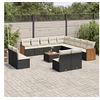 Image de Salon de Jardin avec Coussins 5 pcs, Canapés de Terrasse, Ensemble de Meubles de Patio, Mobilier d'Extérieur, Noir 3257317