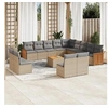 Image de Salon de Jardin avec Coussins 14 pcs, Canapés de Terrasse, Ensemble de Meubles de Patio, Mobilier d'Extérieur, Beige 3260575
