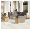 Image de Salon de Jardin avec Coussins 11 pcs, Canapés de Patio, Ensemble de Meubles, Mobilier de Terrasse Extérieur, Beige 3260582