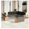Image de Salon de jardin modulable resine tressee gris 11 pieces 62 x 62 x 69 11 personnes