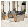 Image de Salon de jardin modulable rotin 11 personnes 12 pieces 62 x 62 x 69 cm beige
