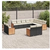 Image de Salon de Jardin avec Coussins 12 pcs, Canapés de Terrasse, Ensemble de Meubles de Patio, Mobilier d'Extérieur, Noir 3224181