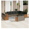 Image de Salon de Jardin avec Coussins 10 pcs, Canapés de Terrasse, Ensemble de Meubles de Patio, Mobilier d'Extérieur, Beige 3259594