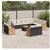 Image de Salon de Jardin avec Coussins 11 pcs, Canapés de Patio, Ensemble de Meubles, Mobilier de Terrasse Extérieur, Noir 3260445