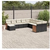 Image de Salon de Jardin avec Coussins 11 pcs, Canapés de Patio, Ensemble de Meubles, Mobilier de Terrasse Extérieur, Noir 3260649