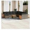 Image de Salon de Jardin avec Coussins 12 pcs, Canapés de Terrasse, Ensemble de Meubles de Patio, Mobilier d'Extérieur, Gris 3217891