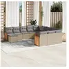 Image de Salon de Jardin avec Coussins 10 pcs, Canapés de Terrasse, Ensemble de Meubles de Patio, Mobilier d'Extérieur, Noir 3259521