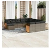 Image de Salon de Jardin avec Coussins 12 pcs, Canapés de Patio, Ensemble de Meubles, Mobilier de Terrasse Extérieur, Gris 3260667