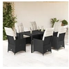 Image de 7-delige Tuinset met kussens poly rattan zwart3276695