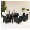 Image de 7-delige Tuinset met kussens poly rattan zwart3276697