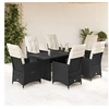 Image de 7-delige Tuinset met kussens poly rattan zwart3276700