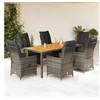 Image de Salon de jardin rotin 7 pieces gris 190.0 x 90 x 75 cm