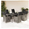 Image de Salon de jardin rotin 7 pieces gris 190 x 90 x 75 cm