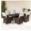 Image de Ensemble à manger de jardin et coussins 7 pcs marron rotin, ensemble de salle à manger d'extérieur 3276773