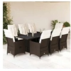Image de Salon de jardin GENERIQUE 9 pieces resine tressee marron 190 x 80 x 75 cm 9 personnes