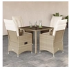 Image de Ensemble à manger de jardin avec coussins 5pcs Beige poly rotin, ensemble de salle à manger d'extérieur, meuble de 3276800