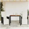 Image de Ensemble de bistro 3 pcs avec coussins noir résine tressée, ensemble de bistro de jardin, ensemble de balcon, 3276855